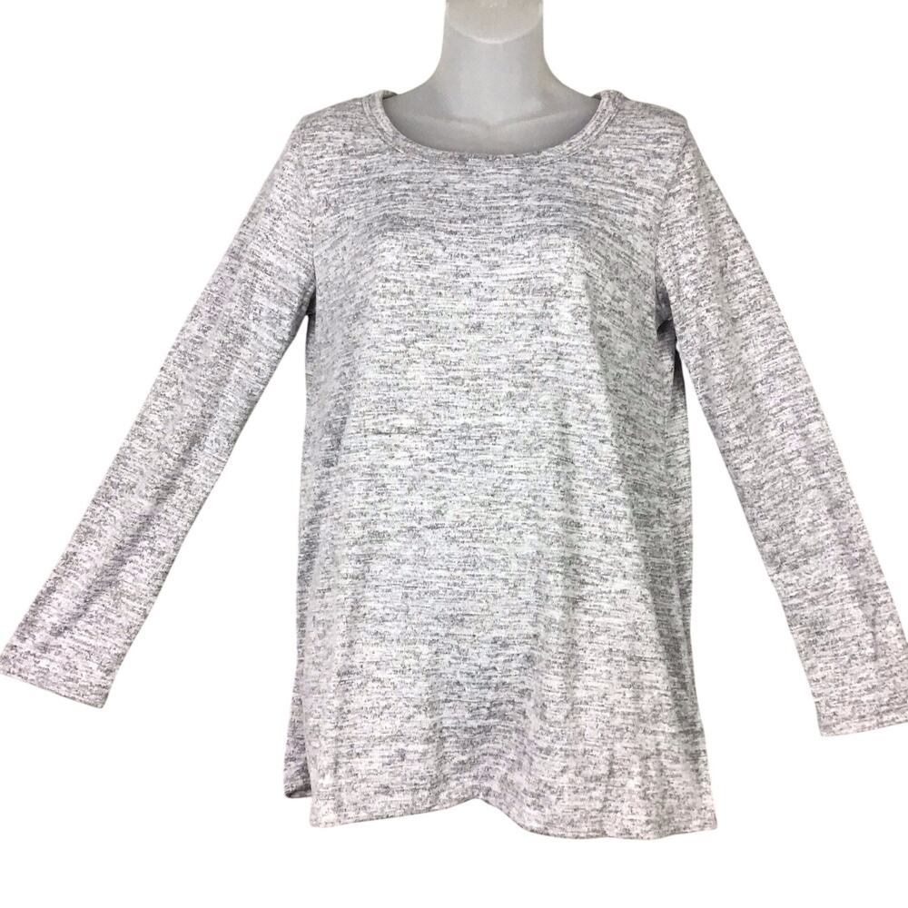 Forgotten Grace Soft Gray Pullover Top Women’s S Scoop Neck Side Slit NWOT